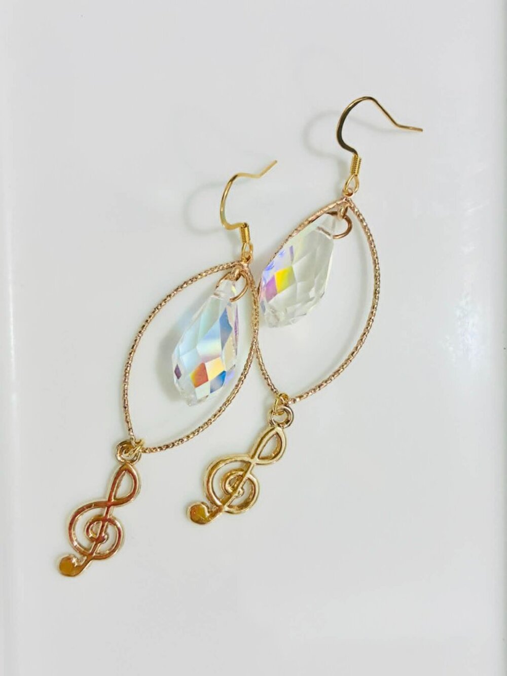 Treble Clef Earrings,Detailed Instrumental Music Charms